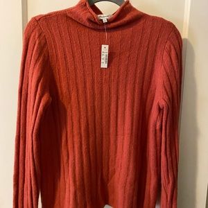 Madewell Mock Neck Long Sleeve Size M Color Spice